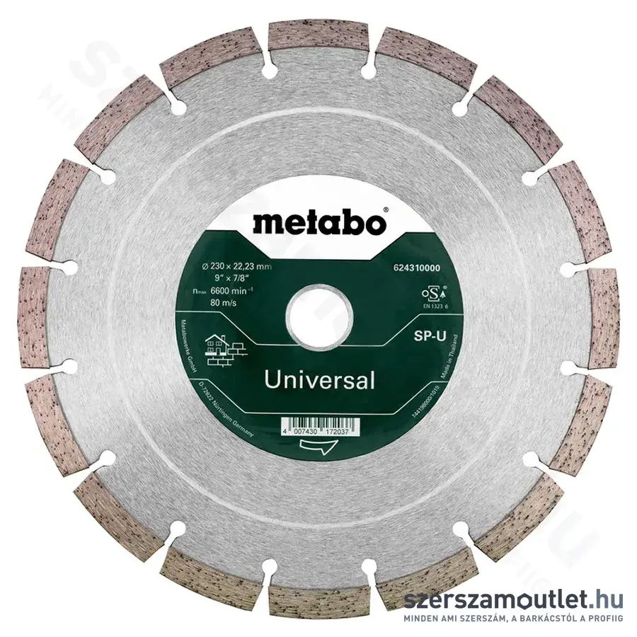 METABO Gyémánttárcsa betonhoz, SP-U, UNIVERSAL SP 230x22,23mm (624310000)