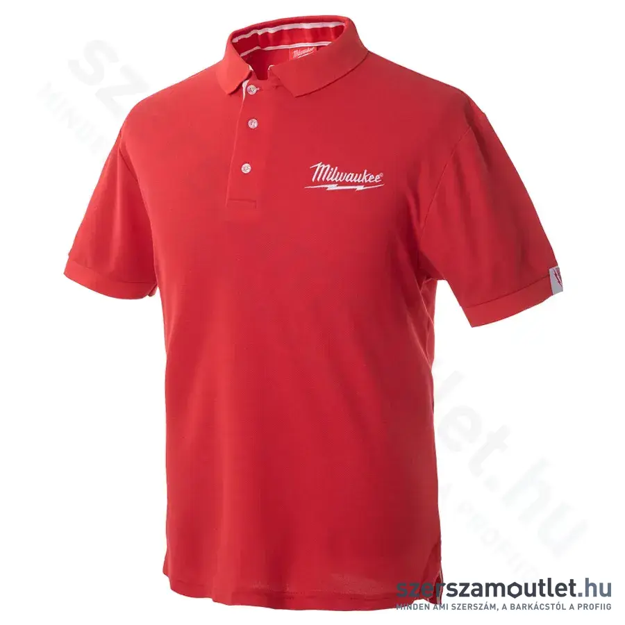 MILWAUKEE márkajelzésű Galléros póló XL-es (Piros) (BI0001021-XL)